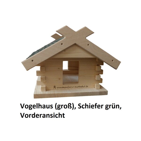 Vogelhaus (groß), Schiefer grün