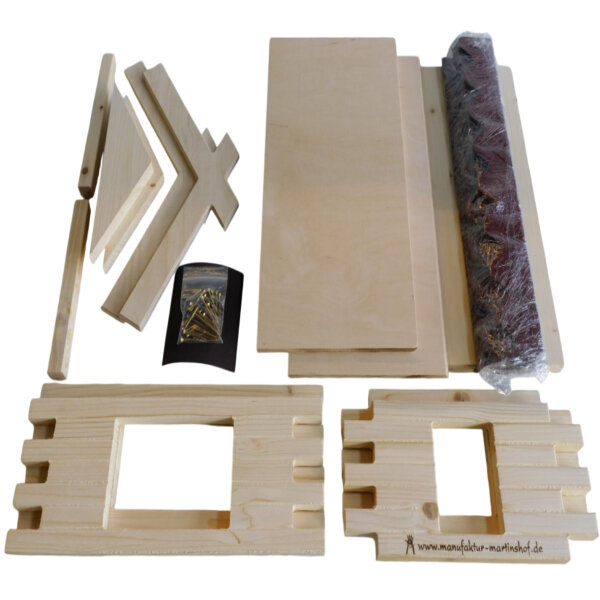 Vogelhaus Bausatz (groß), Schiefer rot