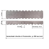 2 Sets Dachschindeln Rund 41 mm grau