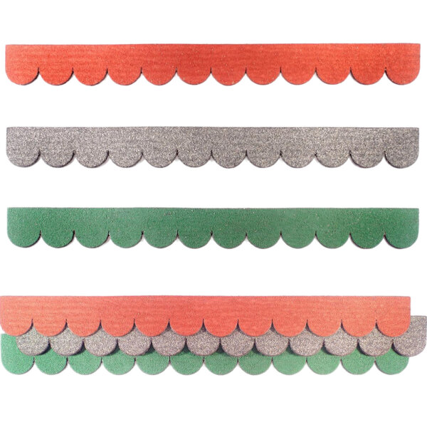 2 Sets Dachschindeln Rund (41 mm) rot