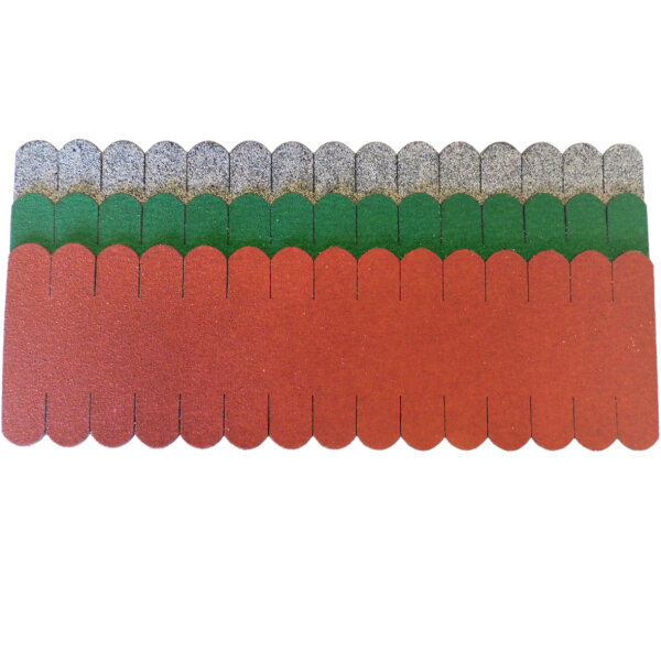 3 Sets Dachschindeln Biberschwanz (33 mm) grün