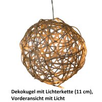 Dekokugel mit Lichterkette (11 cm)