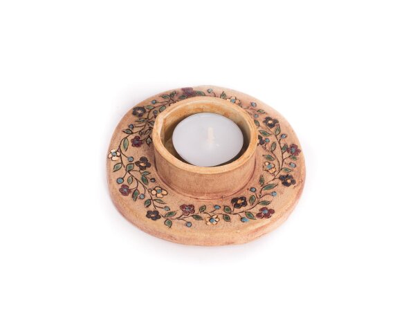 Teelichthalter "Blumenranke" Rund