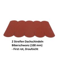 2 Streifen Dachschindeln Biberschwanz (100 mm) - First rot