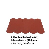 2 Streifen Dachschindeln Biberschwanz (100 mm) - First rot
