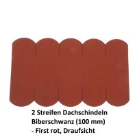2 Streifen Dachschindeln Biberschwanz (100 mm) - First rot