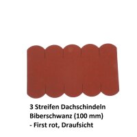 3 Streifen Dachschindeln Biberschwanz (100 mm) - First rot