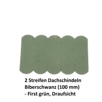 2 Streifen Dachschindeln Biberschwanz (100 mm) - First grün