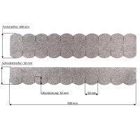 3 Streifen Dachschindeln Biberschwanz (50 mm) - First grau
