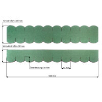 1 Streifen Dachschindeln Biberschwanz (50 mm) - First grün