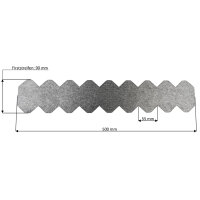 1 Streifen Dachschindeln Schiefer  (55 mm) - First grau