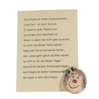 1 Stück Schmunzelstein mit Schmuck