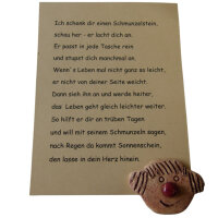 1 Stück Schmunzelstein mit Zopf