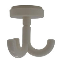 10 Stück Deckenhaken, 3-fach cremeweiß