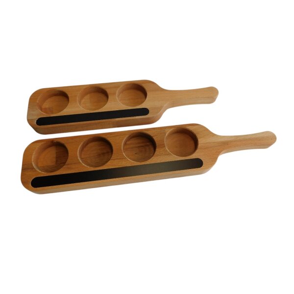 Glasträger, Probierträger 4 fach aus Buchenholz