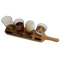 Glasträger, Probierträger 4 fach aus Buchenholz