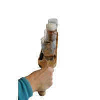 Glasträger, Probierträger 4 fach aus Buchenholz