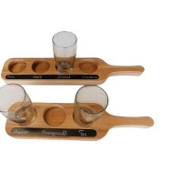 Glasträger, Probierträger 4 fach aus Buchenholz