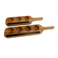 Glasträger, Probierträger 3 fach aus Buchenholz