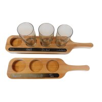 Glasträger, Probierträger 3 fach aus Buchenholz