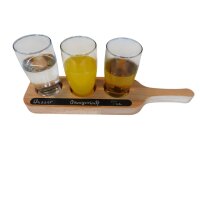Glasträger, Probierträger 3 fach aus Buchenholz