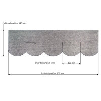 1 Set Dachschindeln Biberschwanz (100 mm) grau