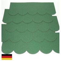 3 Sets Dachschindeln Biberschwanz (100 mm) grün
