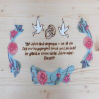 Glückwünsche aus Holz Silber Hochzeit