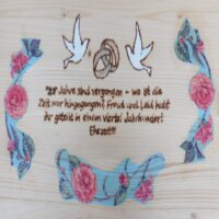 Glückwünsche aus Holz Silber Hochzeit