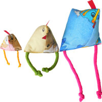 3 Stück Verrücktes Dekohuhn, hängend groß