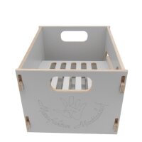 Bierkasten "Flaschenrutsche" grau+ Wunschgravur