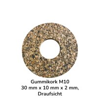 100 Stück Gummikork M10 30 mm x 10 mm x 2 mm