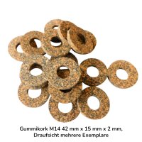 50 Stück Gummikork M14 42 mm x 15 mm x 2 mm