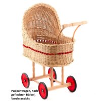 Puppenwagen, Korb  geflochten Bärbel