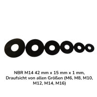 10 Stück NBR M14 42 mm x 15 mm x 1 mm