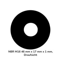 10 Stück NBR M16 46 mm x 17 mm x 1 mm