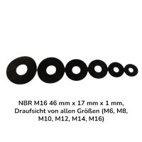 10 Stück NBR M16 46 mm x 17 mm x 1 mm
