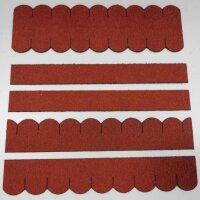 1 Set Dachschindeln Biberschwanz (33 mm + 30 cm lang) rot