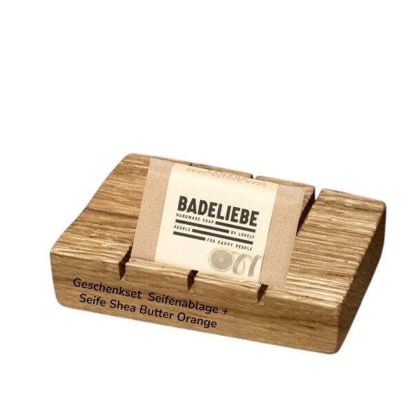 Geschenkset  Seifenablage + Seife Shea Butter Orange