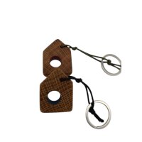 Schlüsselanhänger Holz Eiche mit farbigem Loch