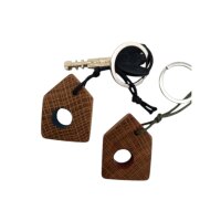 Schlüsselanhänger Holz Eiche mit farbigem Loch