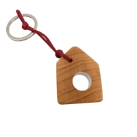 Schlüsselanhänger Holz Esche mit farbigem Loch