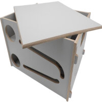 Bierkasten "Flaschenrutsche mit Deckel" in grau