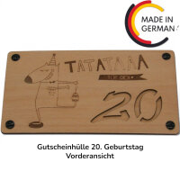Gutscheinhülle 20. Geburtstag