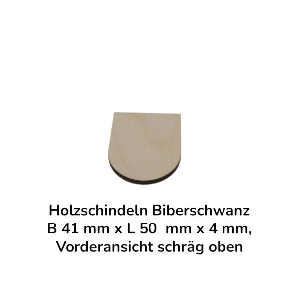 Holzschindeln Biberschwanz B 41 mm x L 50 mm x 4 mm