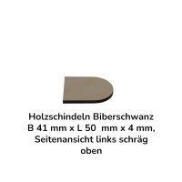 Holzschindeln Biberschwanz B 41 mm x L 50 mm x 4 mm