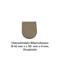 Holzschindeln Biberschwanz B 41 mm x L 50 mm x 4 mm