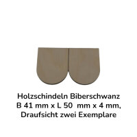 Holzschindeln Biberschwanz B 41 mm x L 50 mm x 4 mm