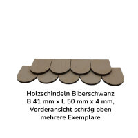 Holzschindeln Biberschwanz B 41 mm x L 50 mm x 4 mm