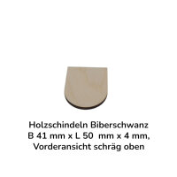25 Stück Holzschindeln Biberschwanz B 41 mm x L 50...
